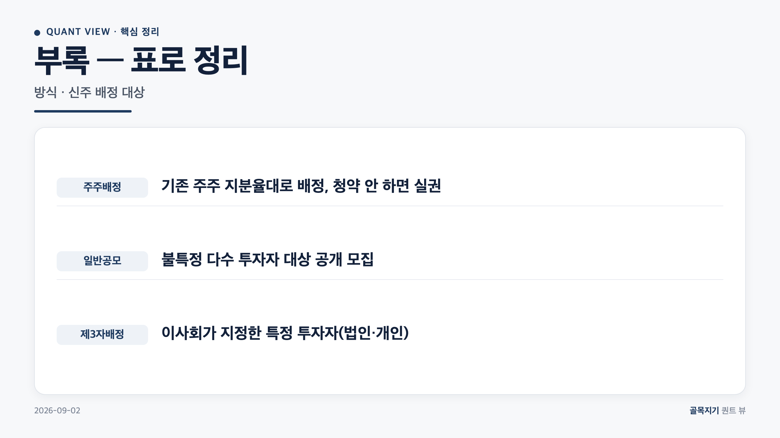 부록 &mdash; 표로 정리 카드